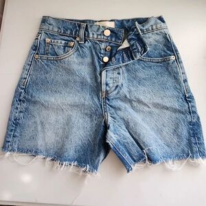 Triarchy Classic Blue Frayed Hem Jean Shorts Size 24